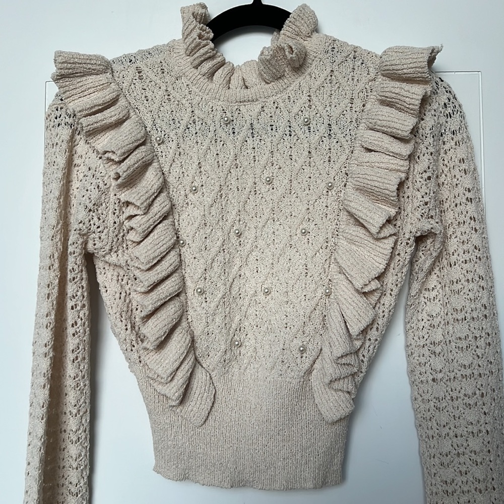 Mable ruffled beaded knit top- NWT, never worn